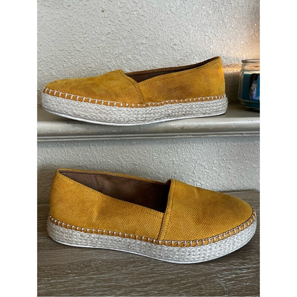 Dr. Scholl's Far Out Platform Espadrille Slip On Shoes Women's 7.5 Yellow